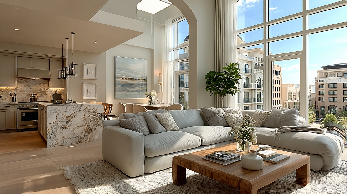 Ein harmonisches Interior mit natürlichem Licht und ästhetischem Reiz.