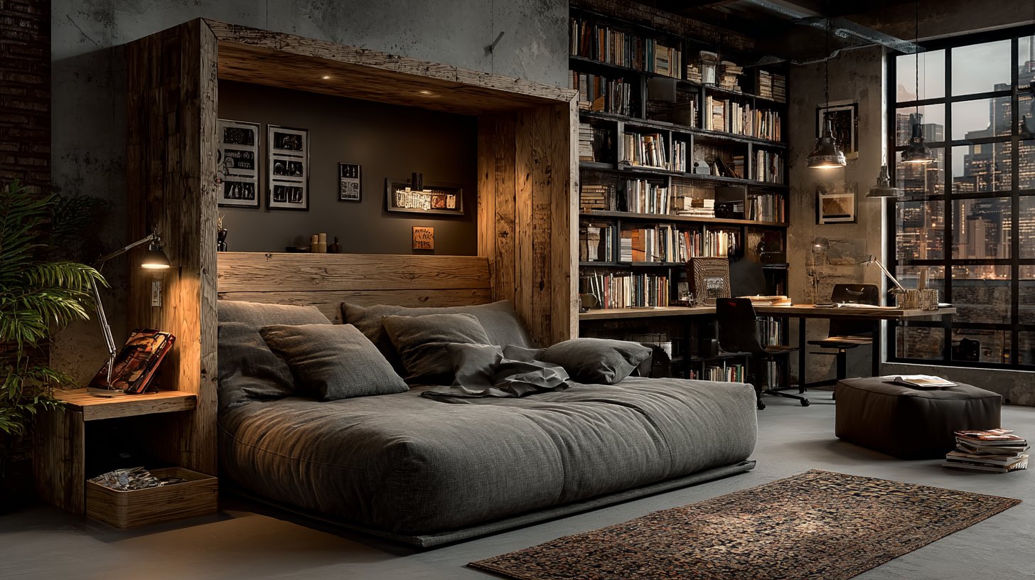 Stylische, multifunktionale Möbel in einer kompakten Wohnung.