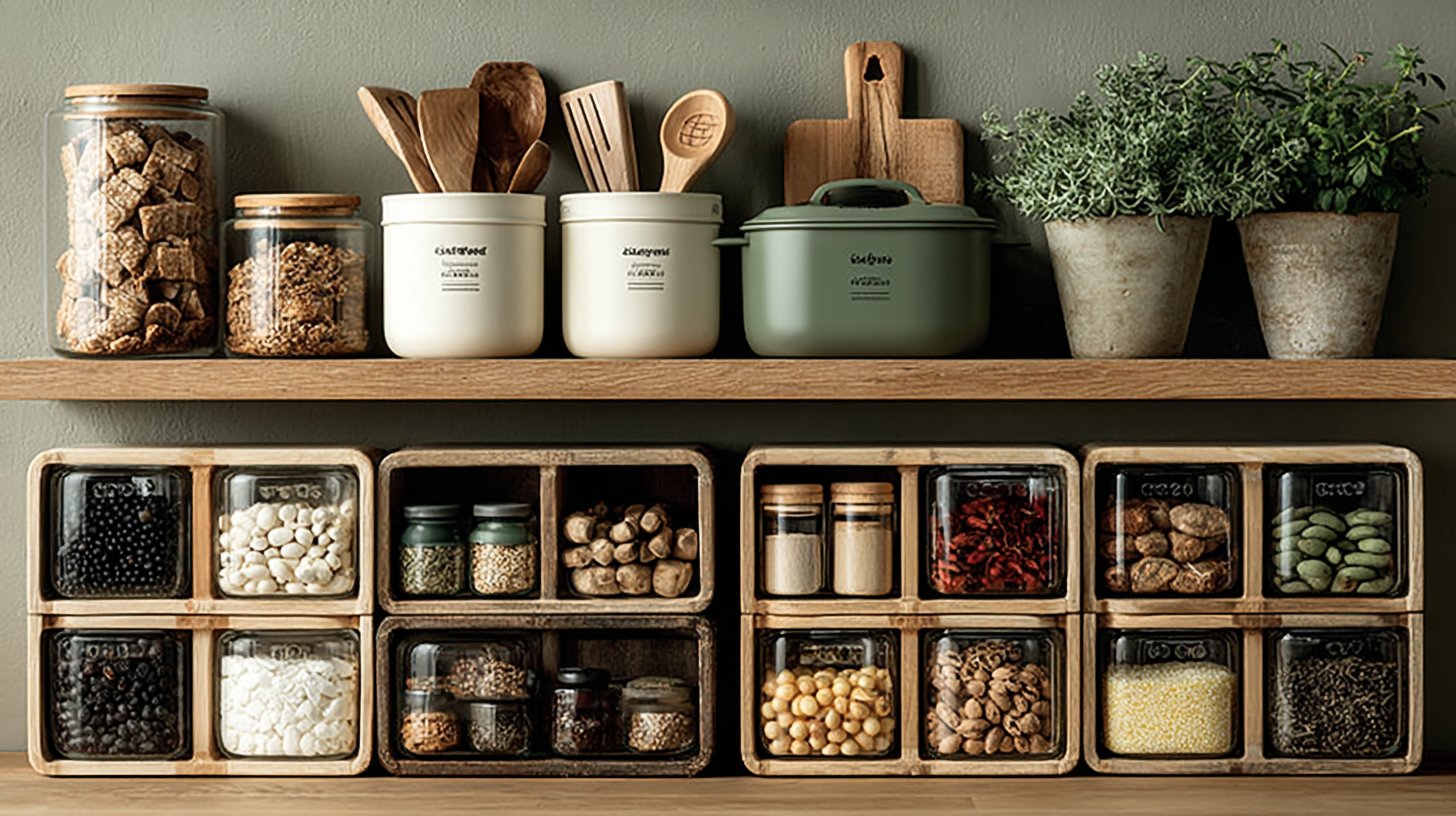 Kreative Aufbewahrungslösungen in einer kleinen Küche.