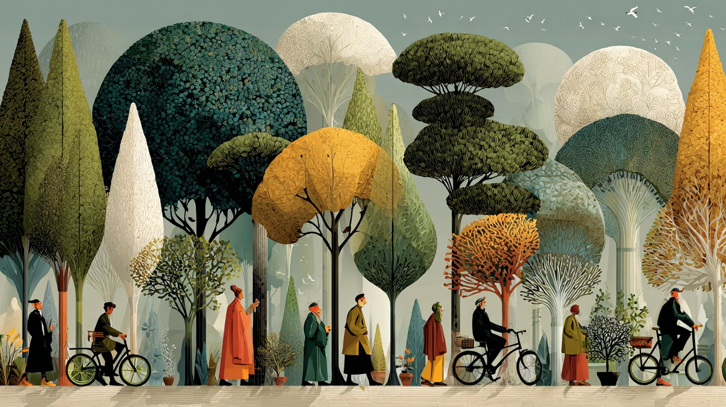 Harmonische Naturszene mit umweltfreundlichen Produkten und nachhaltigem Lebensstil.