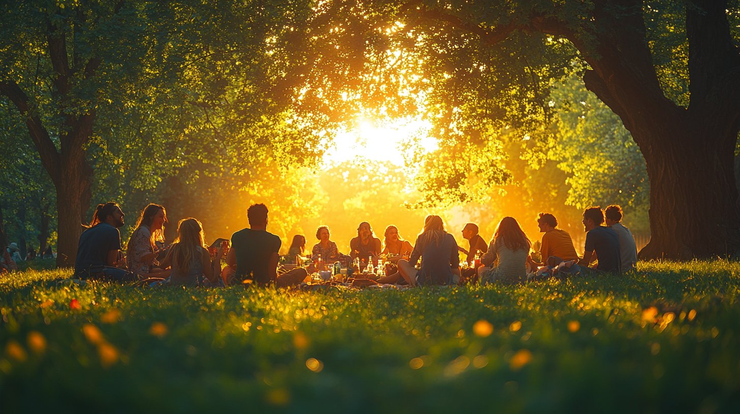 Freundschaft und Freude im Park.