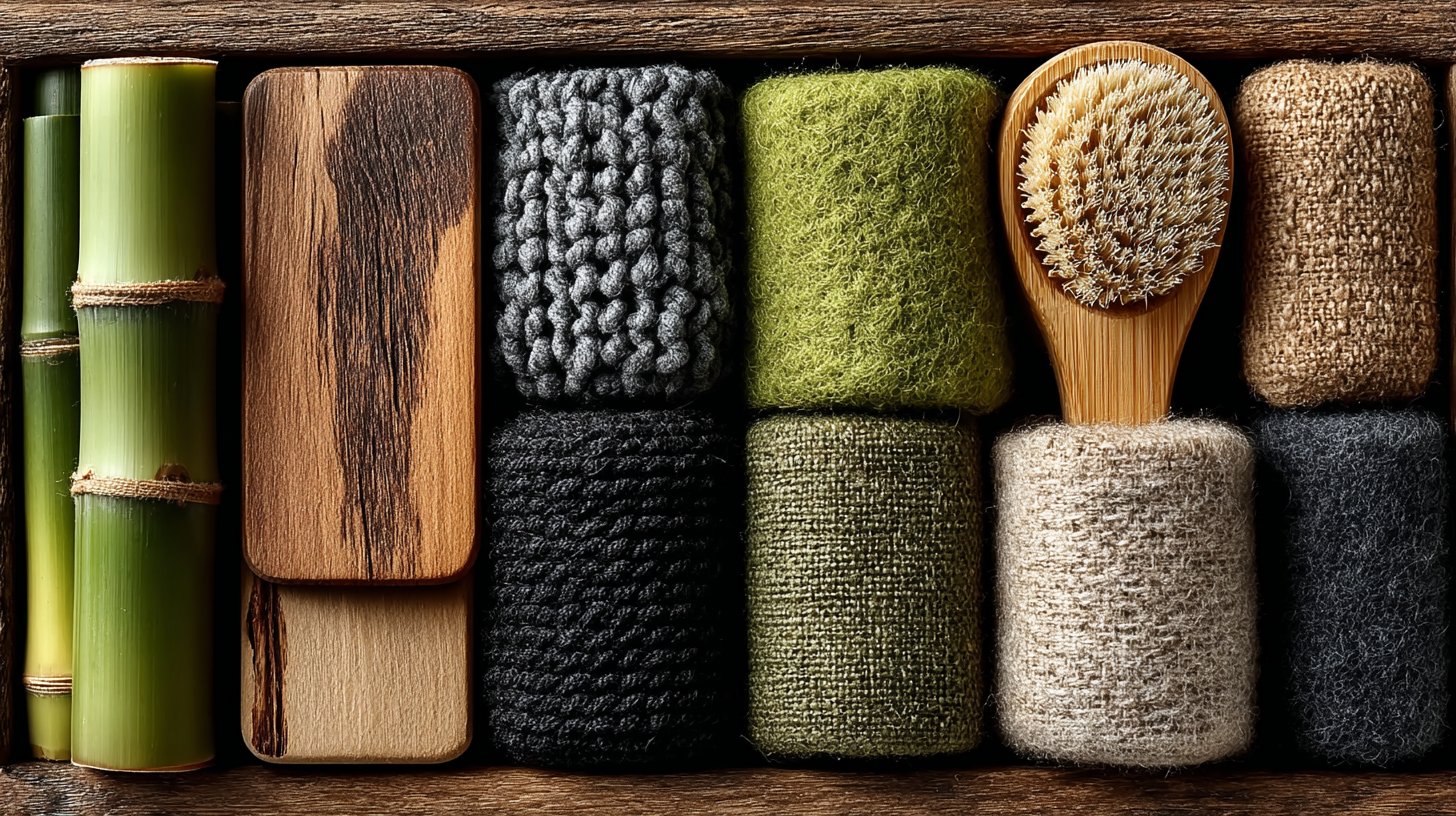 Nahaufnahme umweltfreundlicher Materialien, die Nachhaltigkeit symbolisieren.