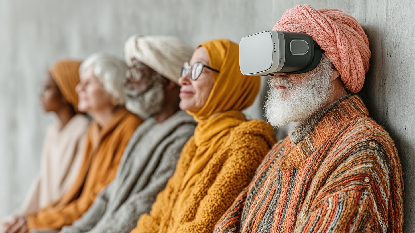 Vielfältige Menschen nutzen fortschrittliche Technologien.