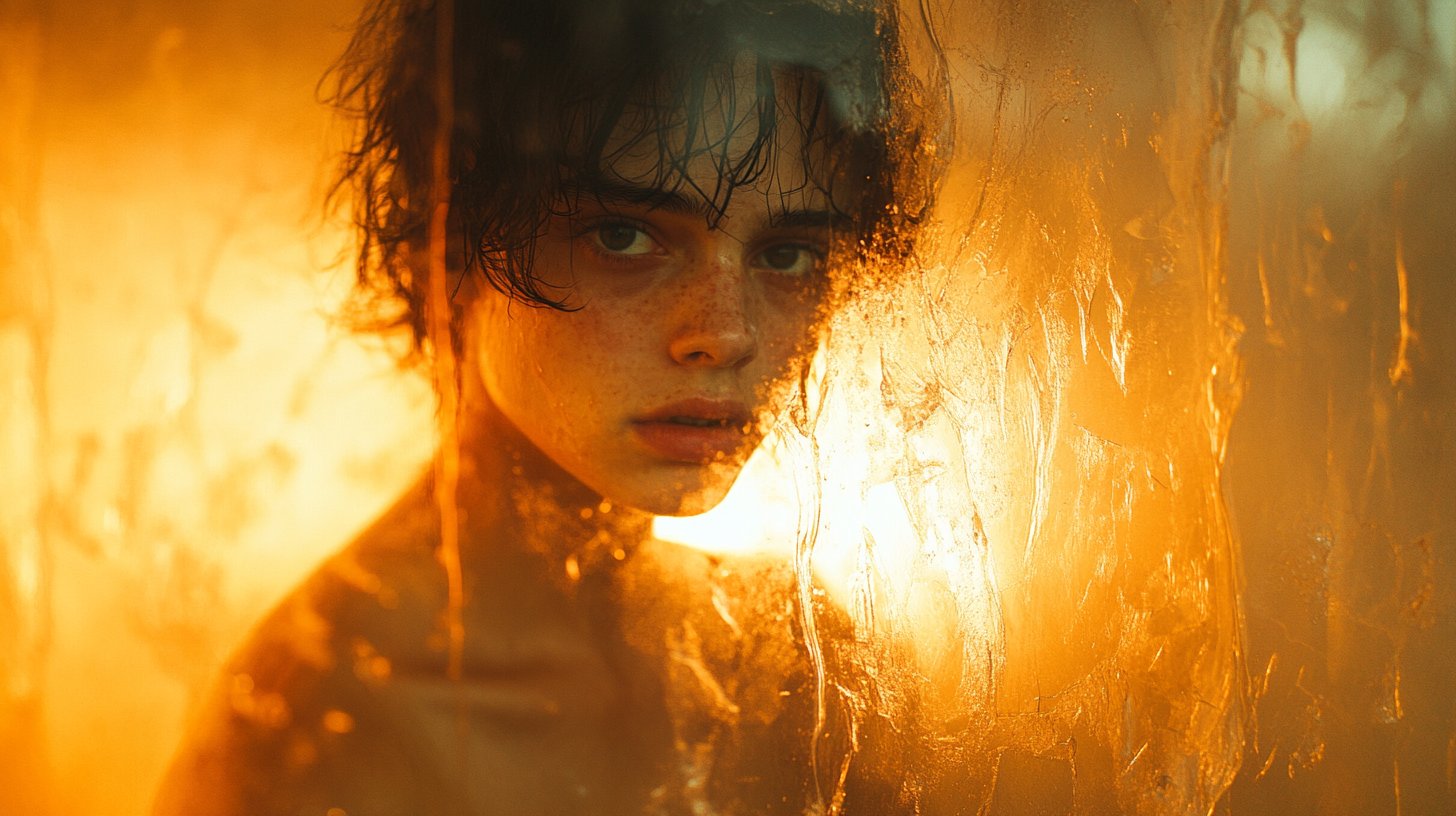 Una persona mira su reflejo con inseguridad, reflejando dudas internas.