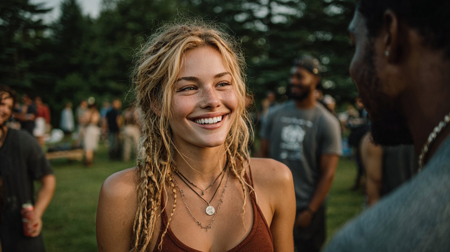 Freunde genießen die Natur im Park.