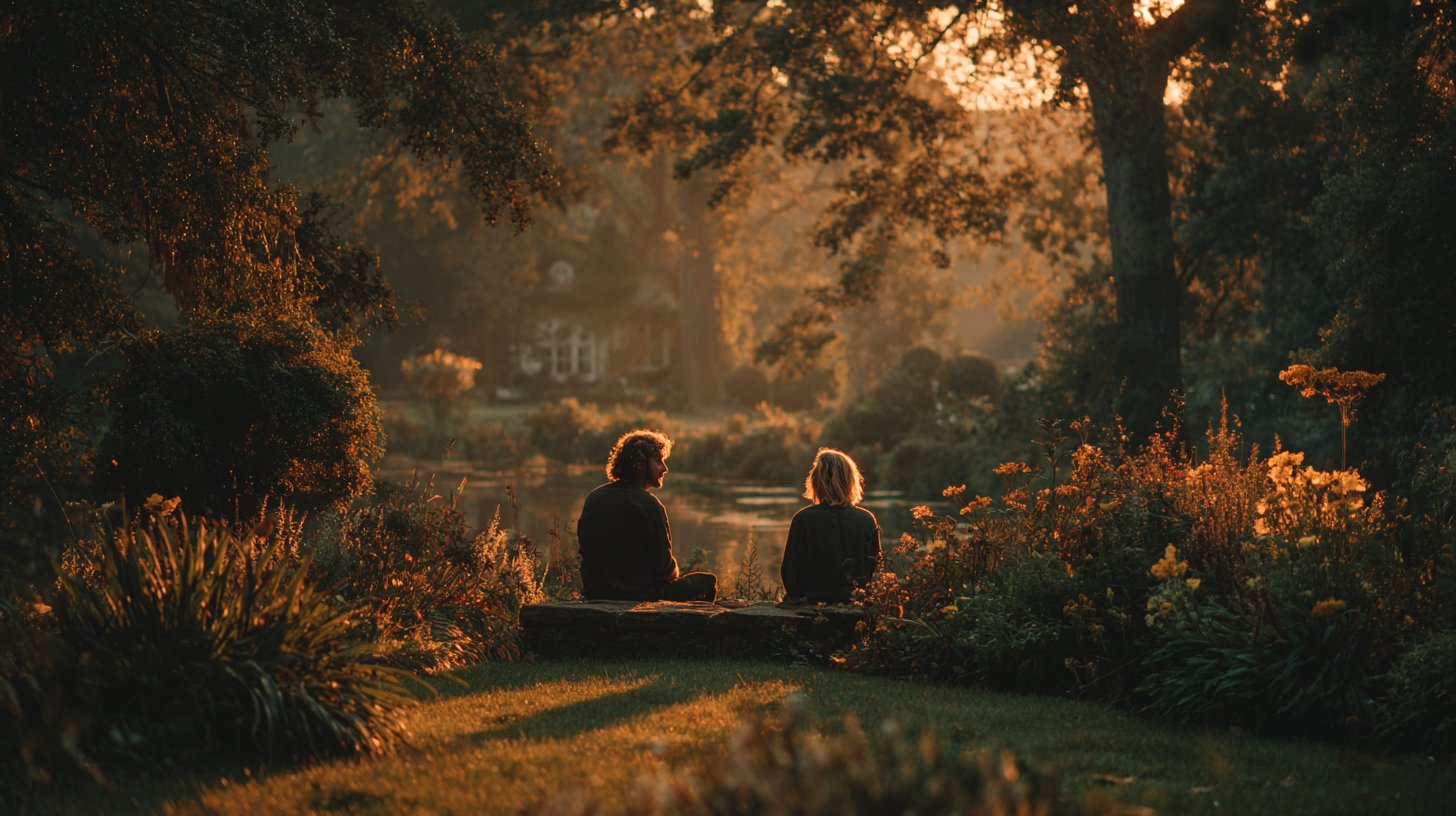 Ein Paar teilt einen tiefen Moment in einem gemütlichen Café.