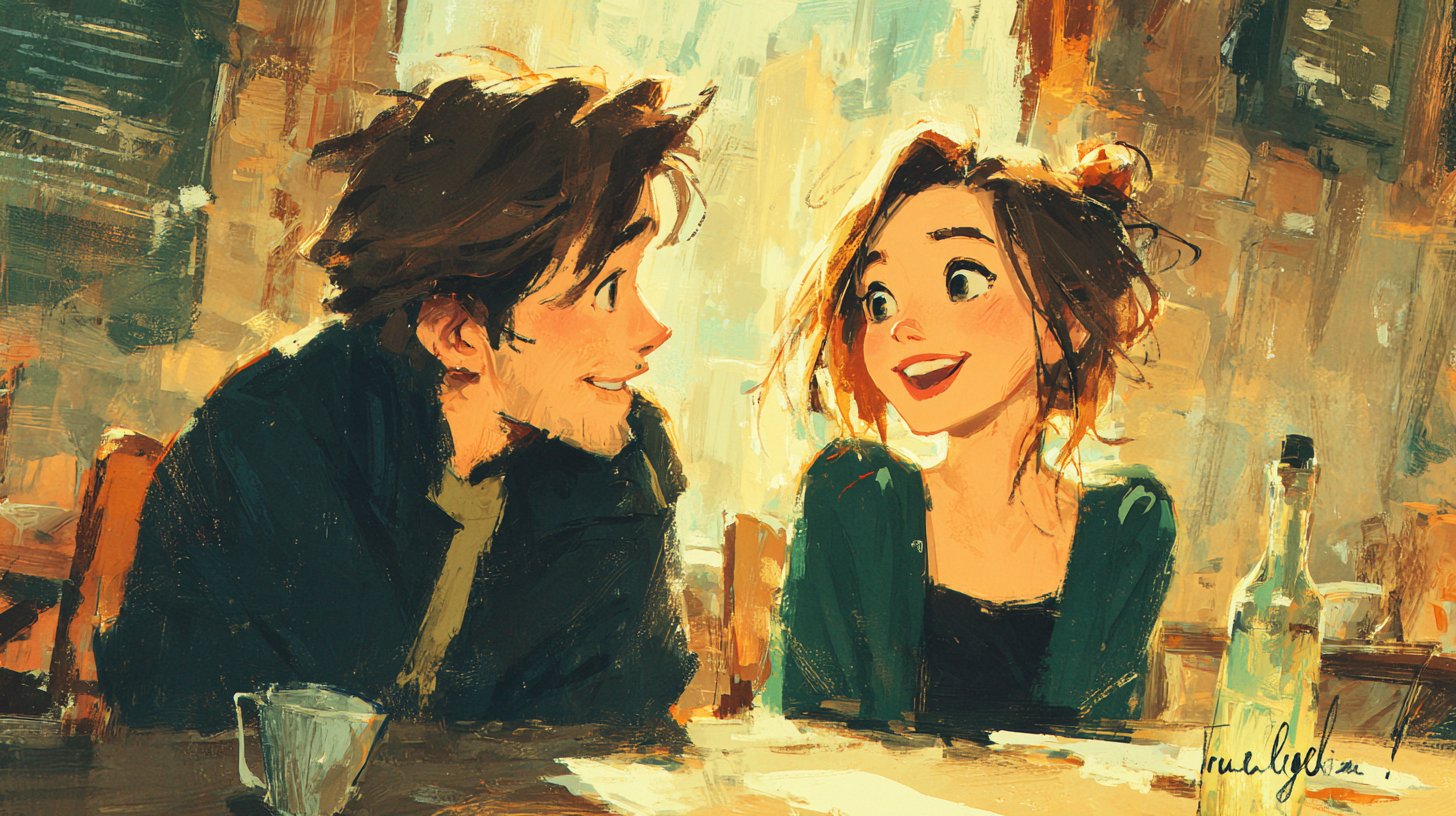 Herzliche Gespräche in einem gemütlichen Café.