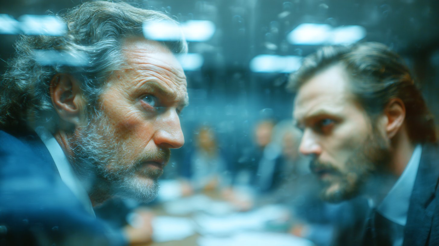 Verwirrte Blicke in einem Feedback-Gespräch.