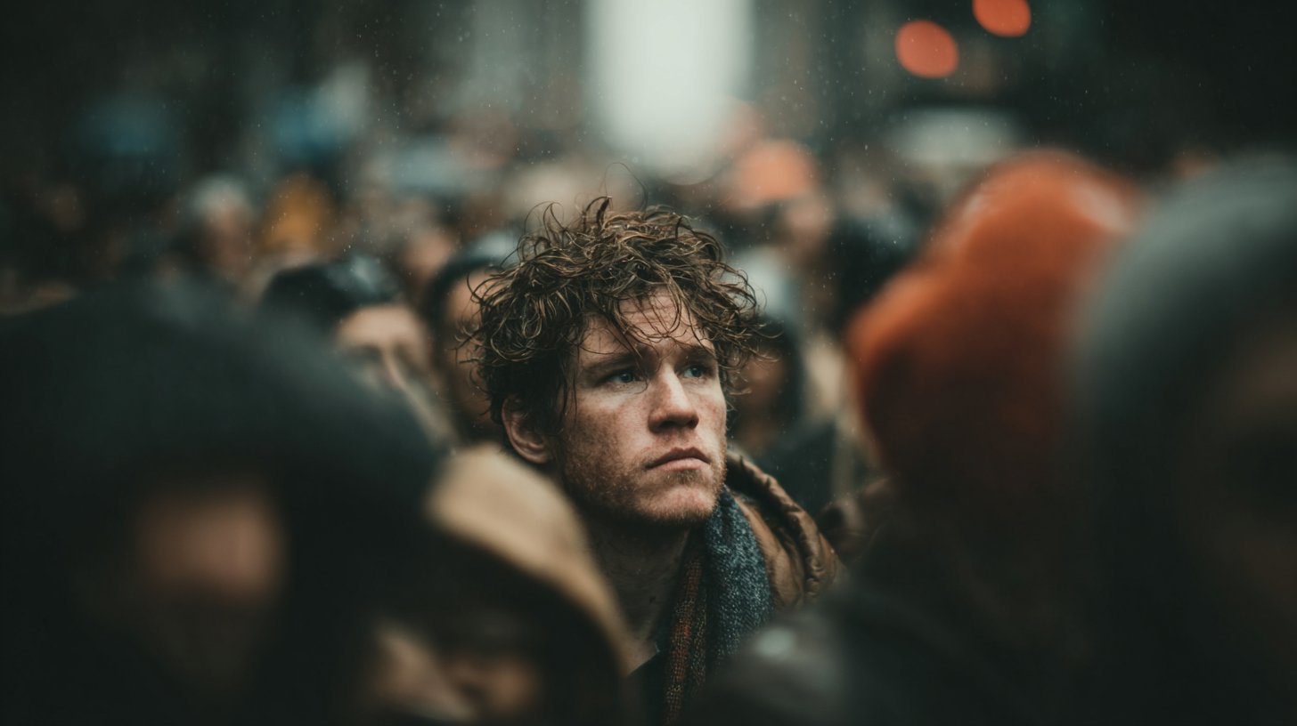 In der Menge unsichtbar, sehnend nach Anerkennung.