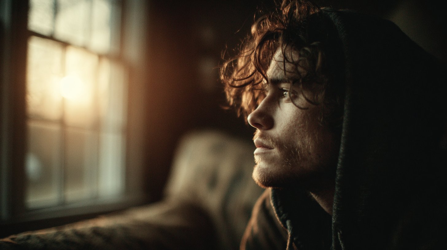 Eine Person denkt nach und reflektiert über Eifersucht.