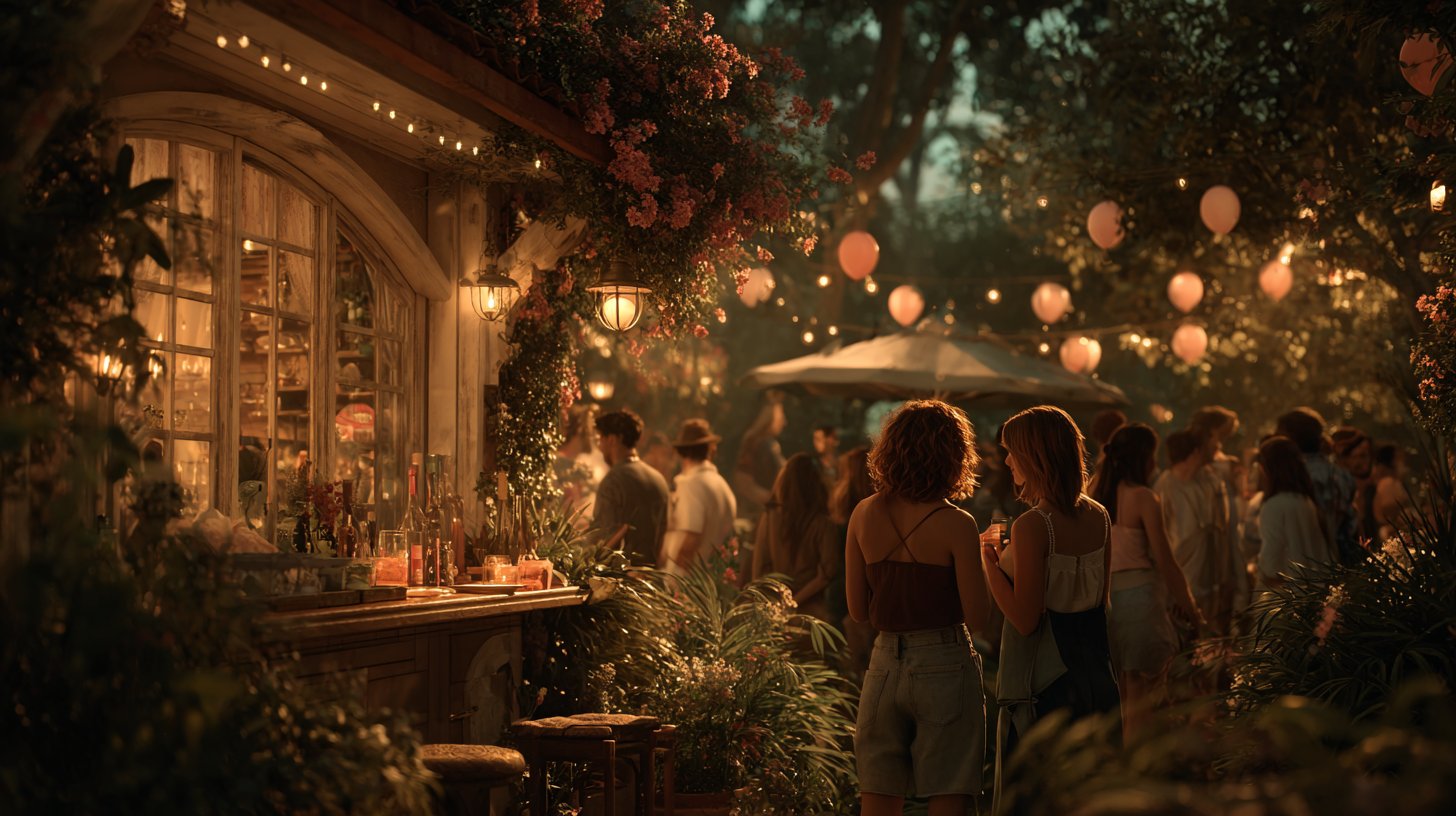 Lachen und Freude unter Freunden teilen.