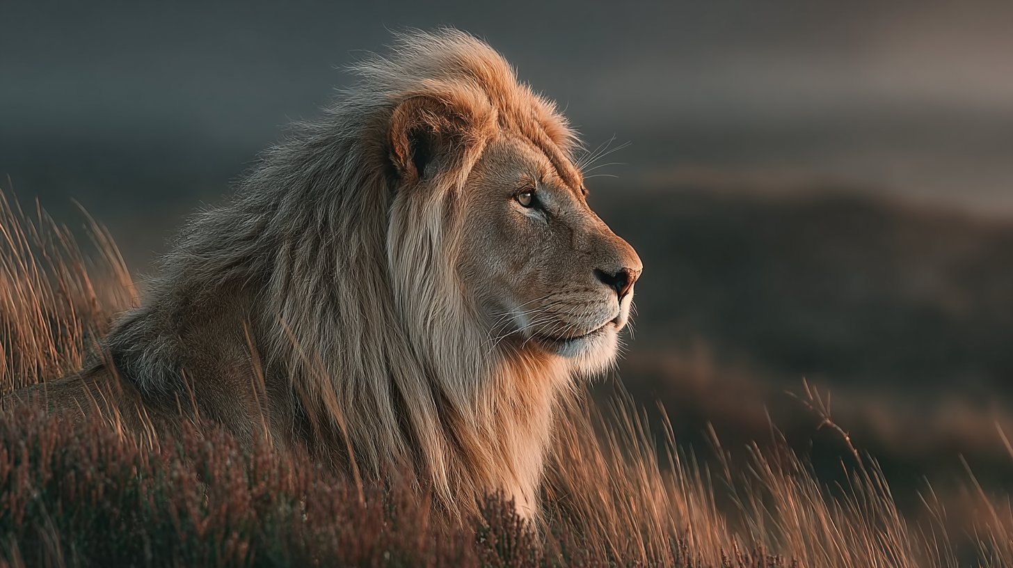 Ein majestätischer Löwe, der Bewunderung ausstrahlt.