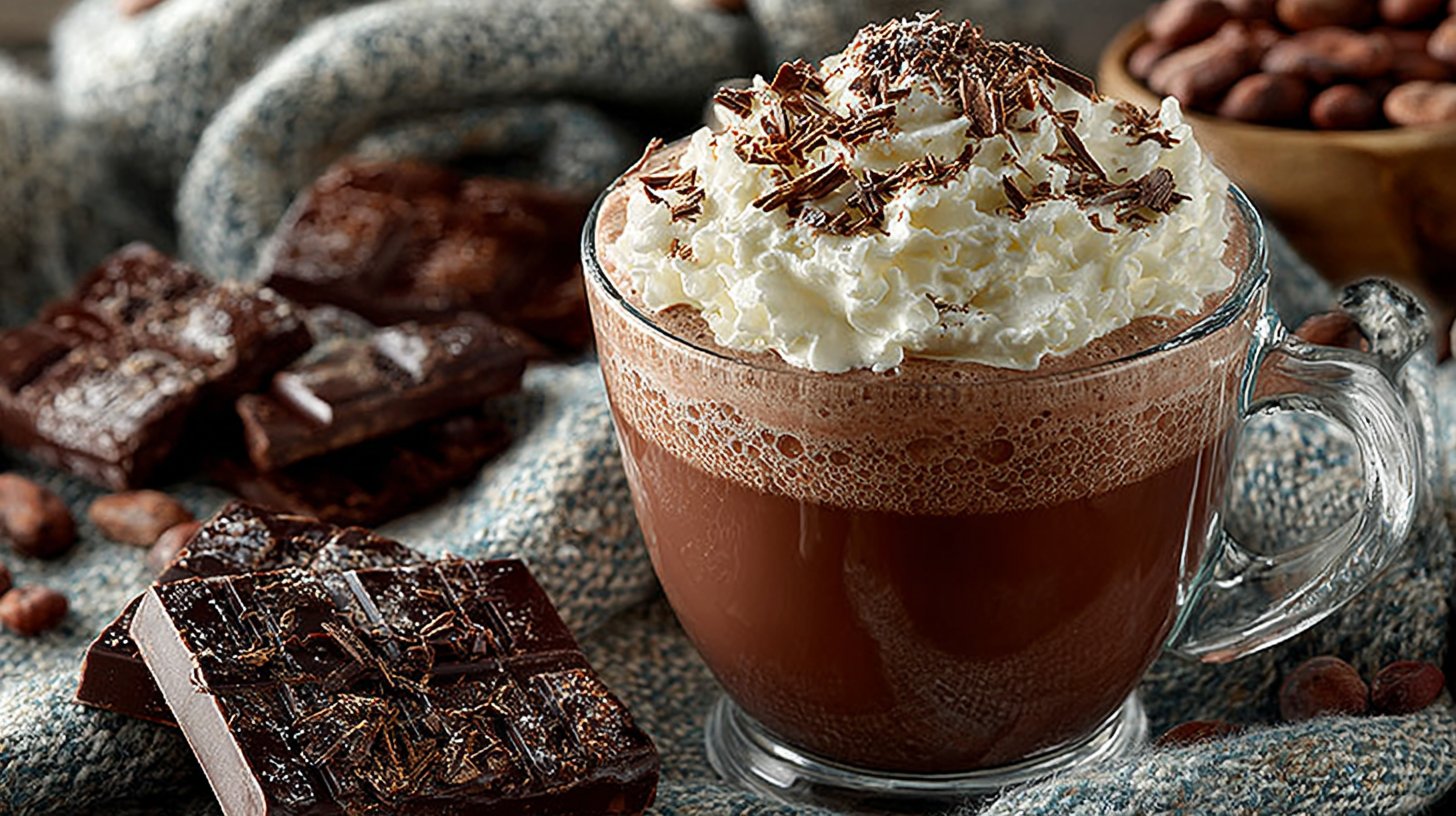 Himmlisches Schokoladengetränk mit Sahnehaube.