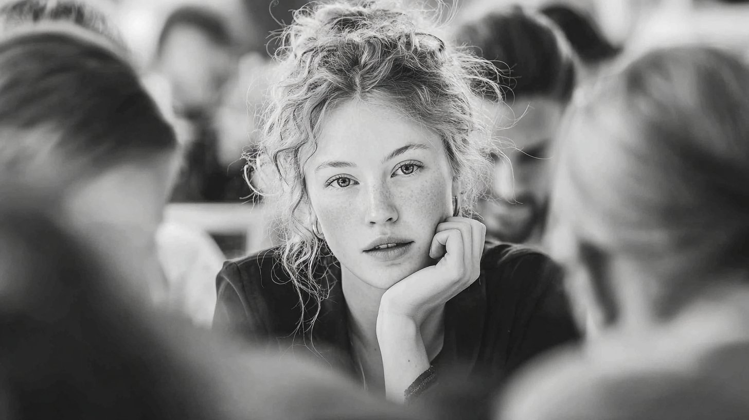 Isolation inmitten eines geschäftigen Büros.