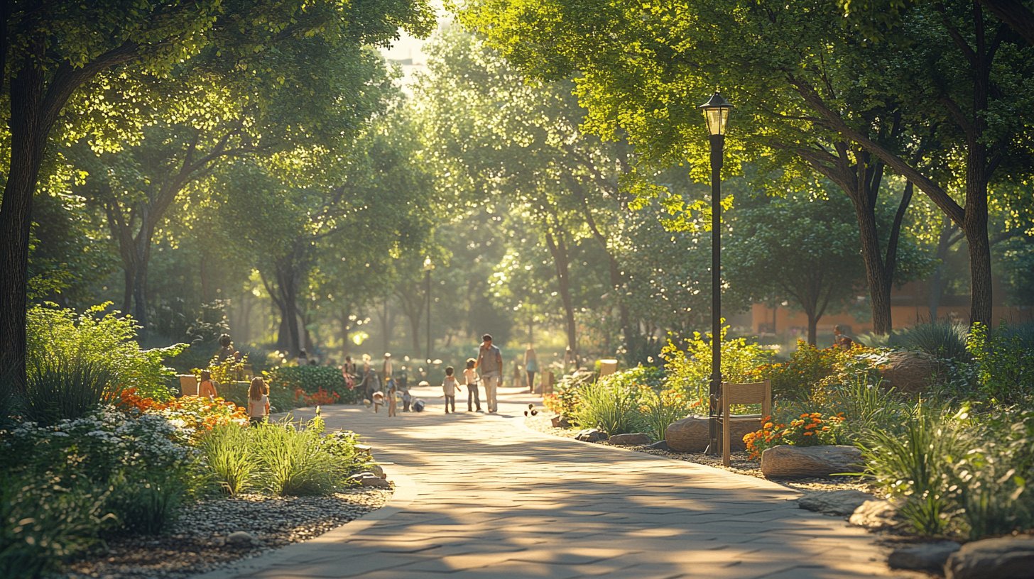 Ein fürsorglicher Moment, in dem ein Elternteil einen Partner den Kindern im Park vorstellt.
