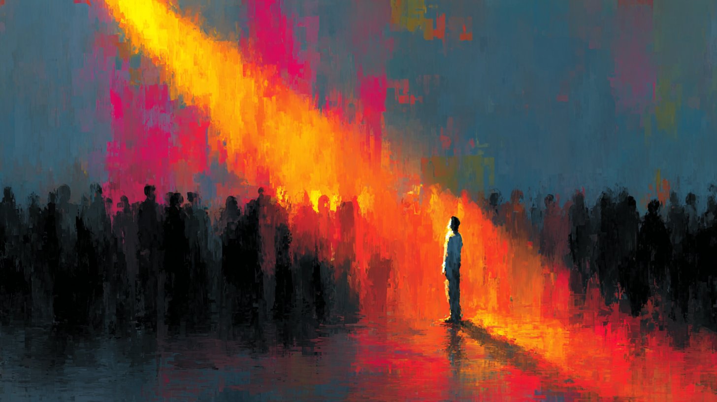 Feierliche Momente übersehen einen Einzelnen im Hintergrund.