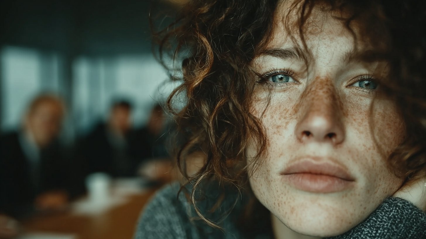 Ein einsamer Mitarbeiter wartet auf das Meeting.