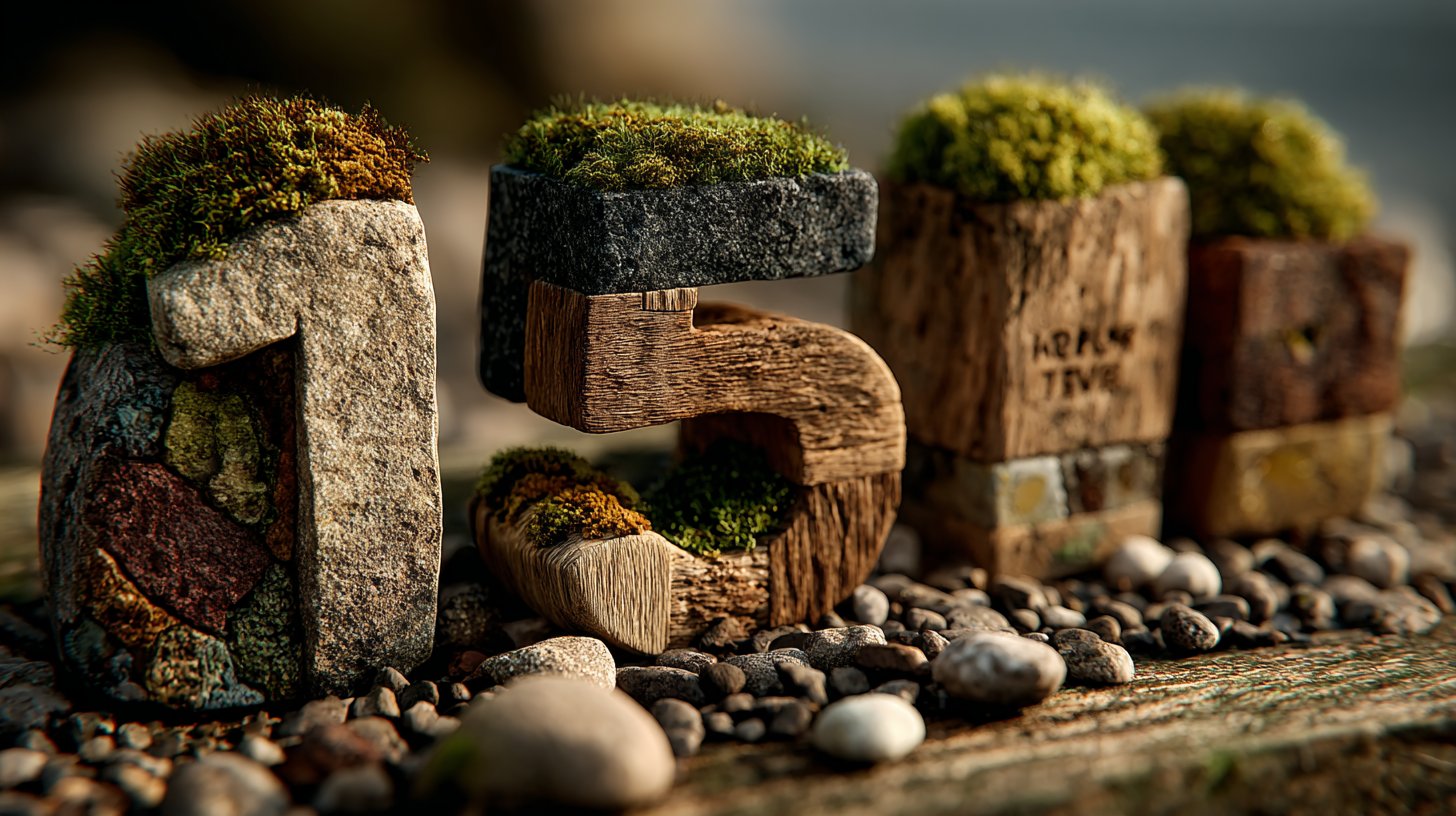 Nahaufnahme der Zahlen 1 und 5 auf Holz, Stärke und Eleganz.