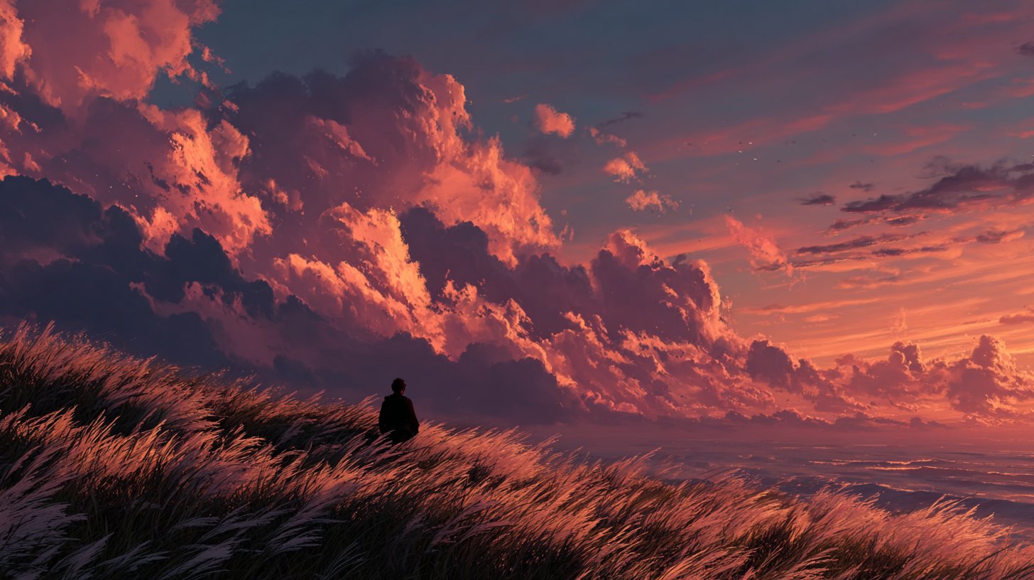 A hopeful gaze towards a bright horizon full of possibilities.