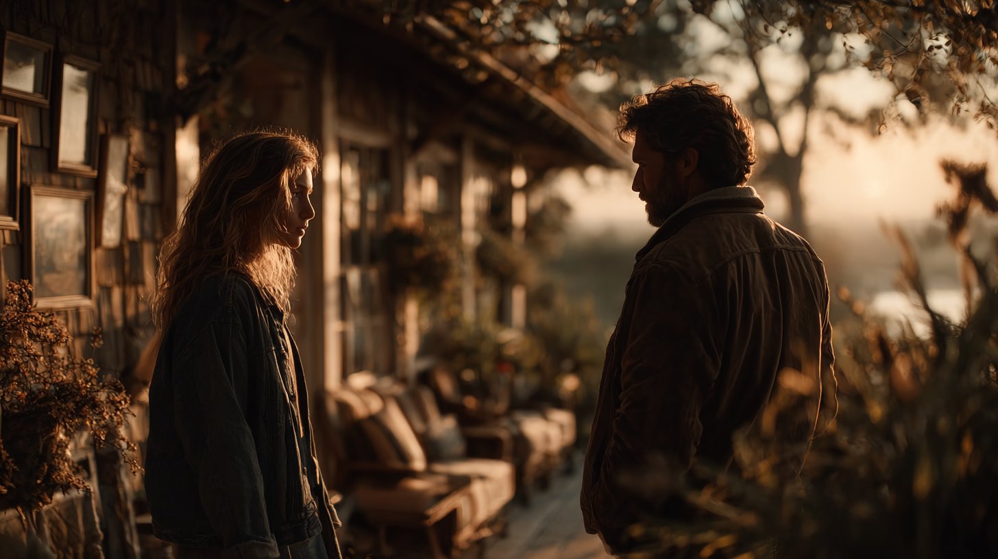 Ein Vater und seine Tochter pflegen einen respektvollen Dialog.