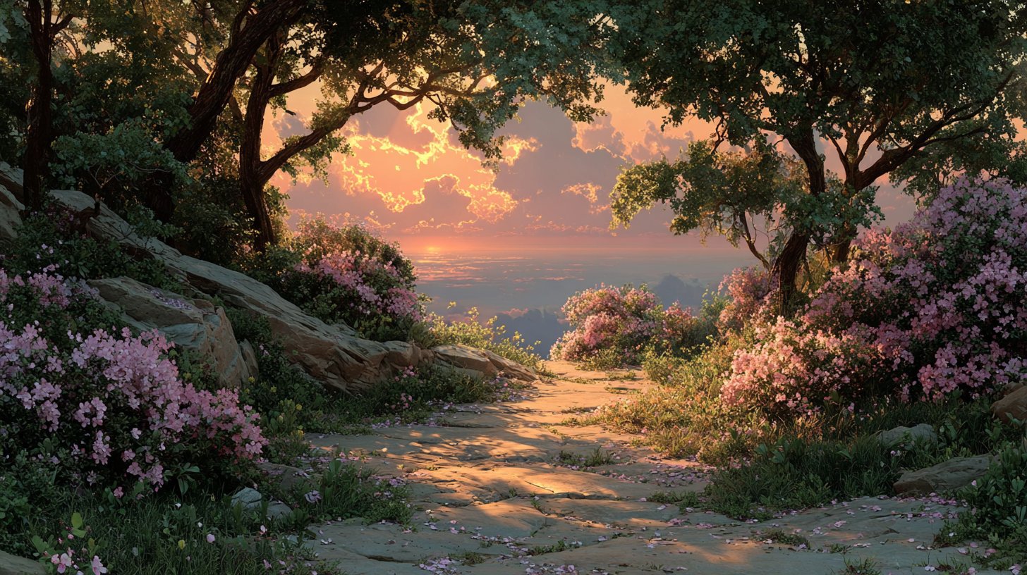 Ein inspirierender Pfad, der zu einem strahlenden Horizont führt.