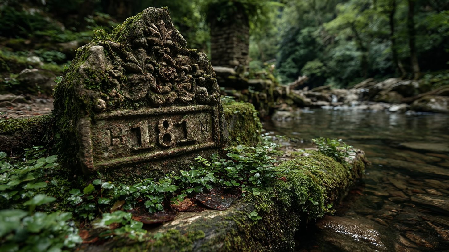 La tablette ancienne gravée du nombre 1881.