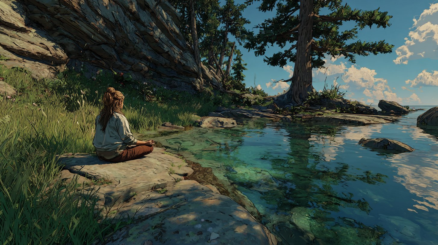 Meditation im Freien zur Stärkung der Intuition und inneren Ruhe.