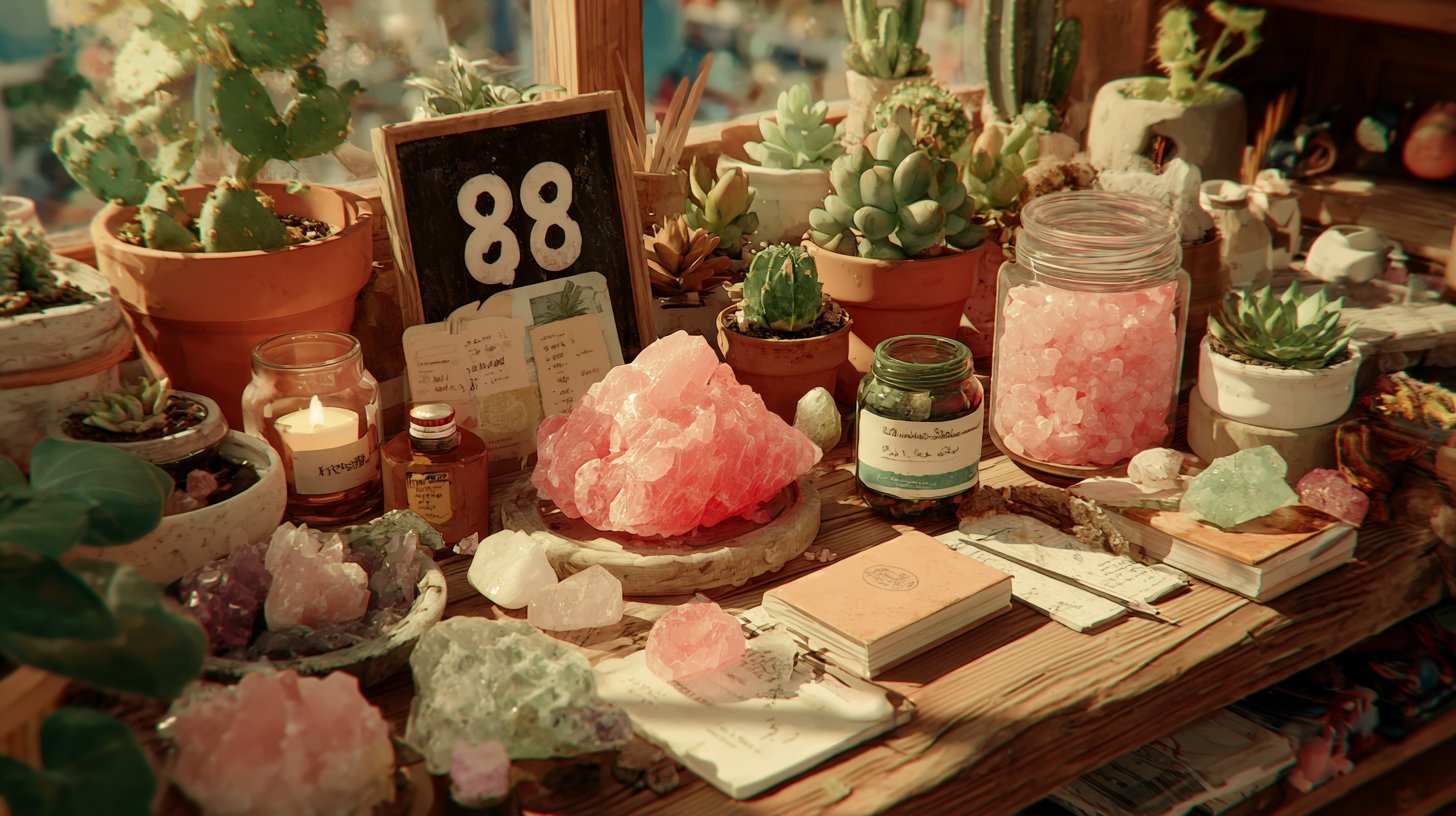 A practical depiction of the number 88 surrounded by motivational tools.