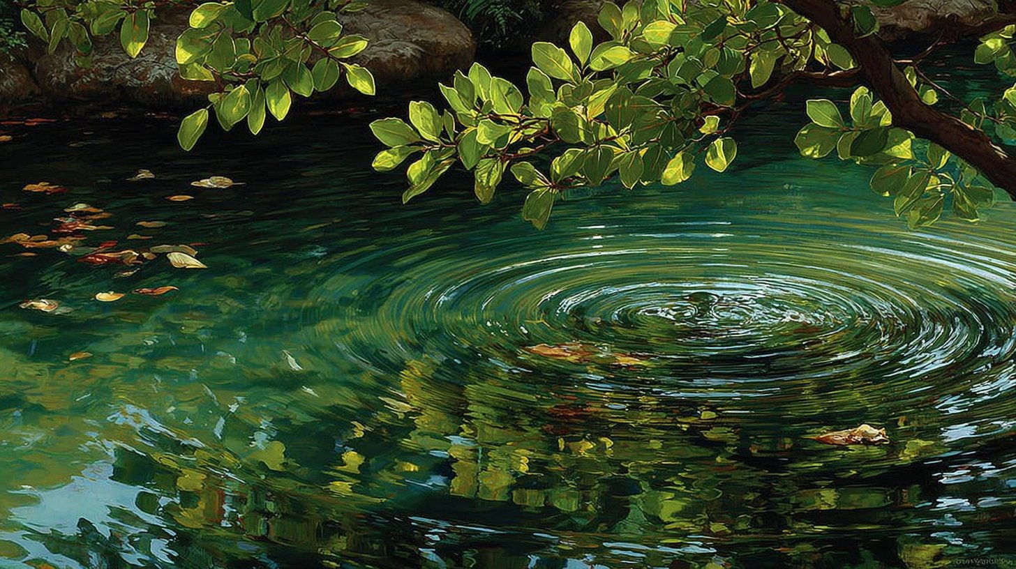 Des motifs naturels captivants en cercles concentriques et feuilles symétriques.
