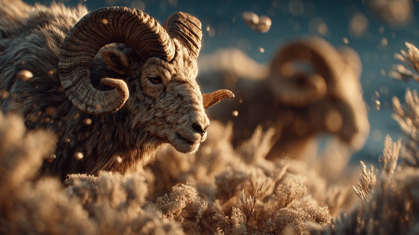 Inspirierende Darstellungen der Tierkreiszeichen von Widder bis Krebs im goldenen Licht.