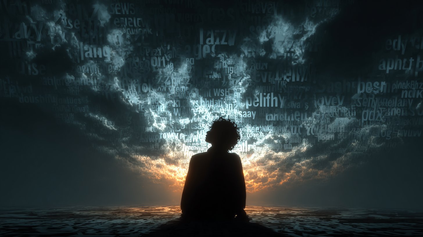 Surrounded by negativity, yet a glimmer of hope in the distance.