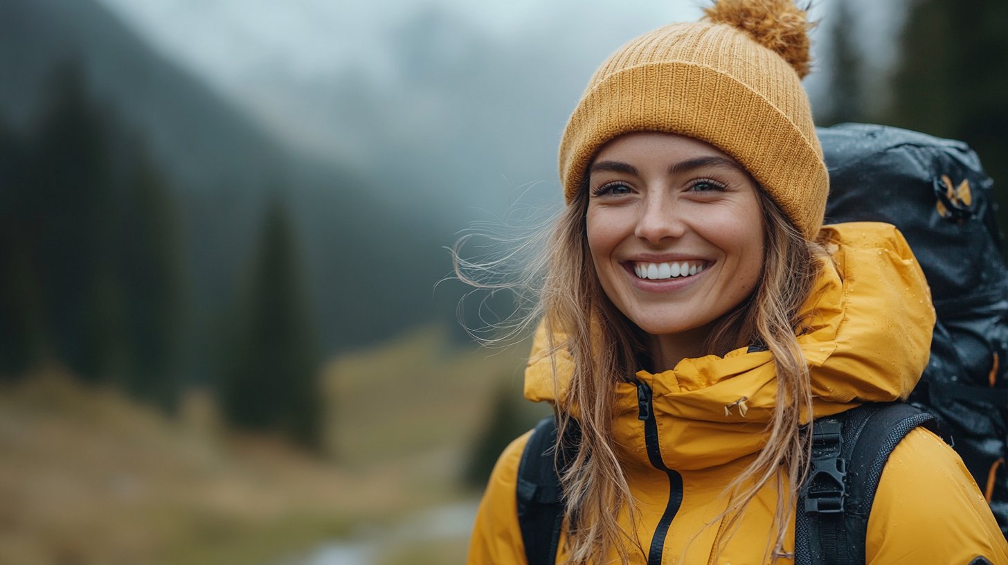 Ein glückliches Paar beim Wandern in der Natur.