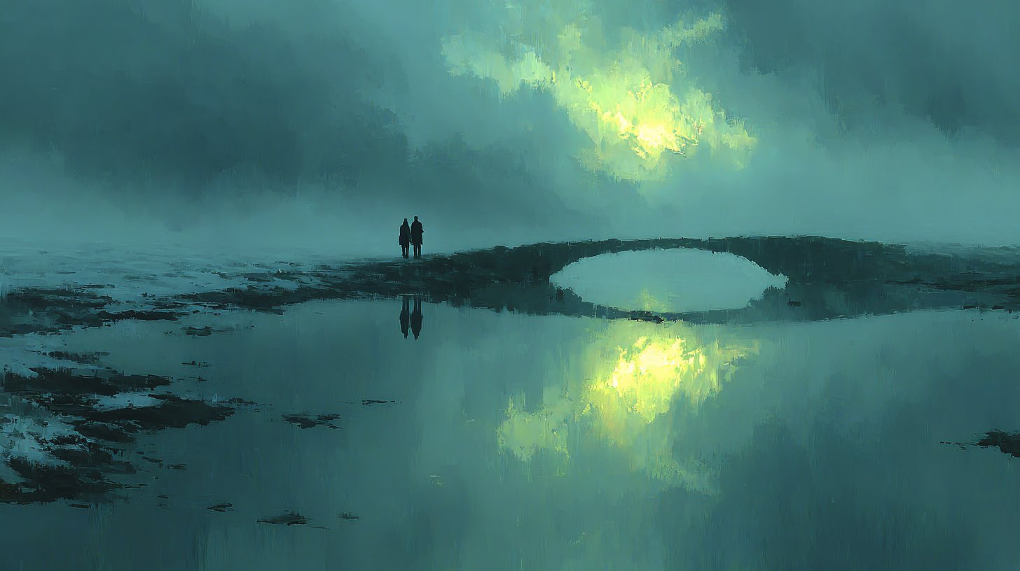 Eine wunderschöne Landschaft, die Mangel an Vertrauen und Eifersucht reflektiert.