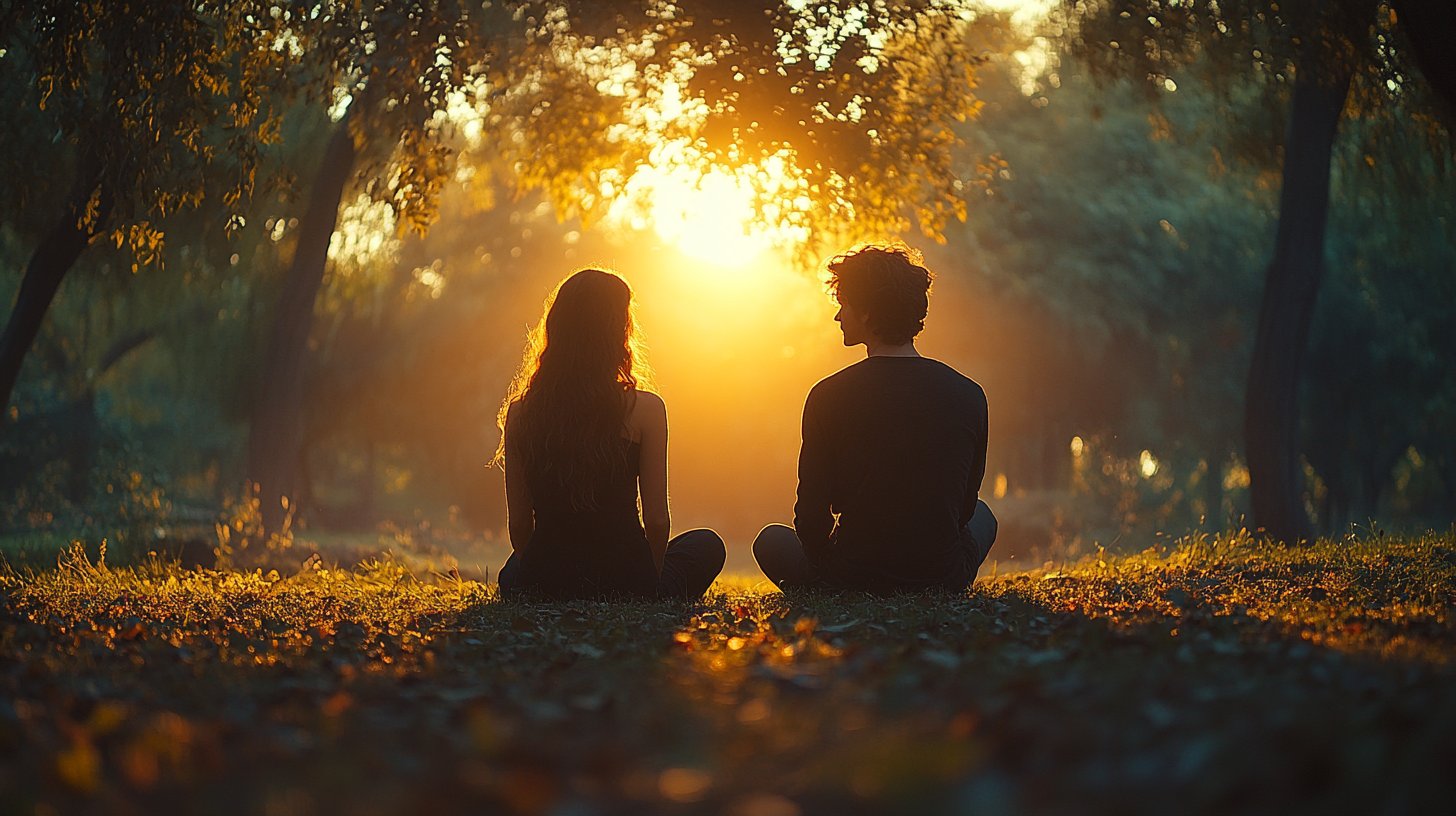 Ein Freund hört aufmerksam im Park zu.