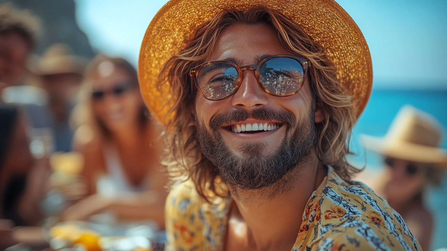 Freunde genießen ein fröhliches Picknick im Freien.