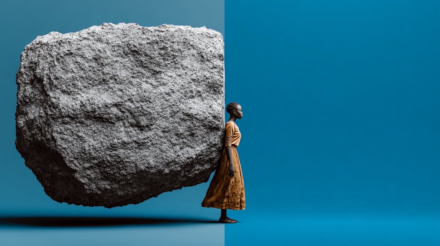 Ein geteiltes Bild, das Verantwortungslosigkeit und schwere Last visuell miteinander vergleicht.