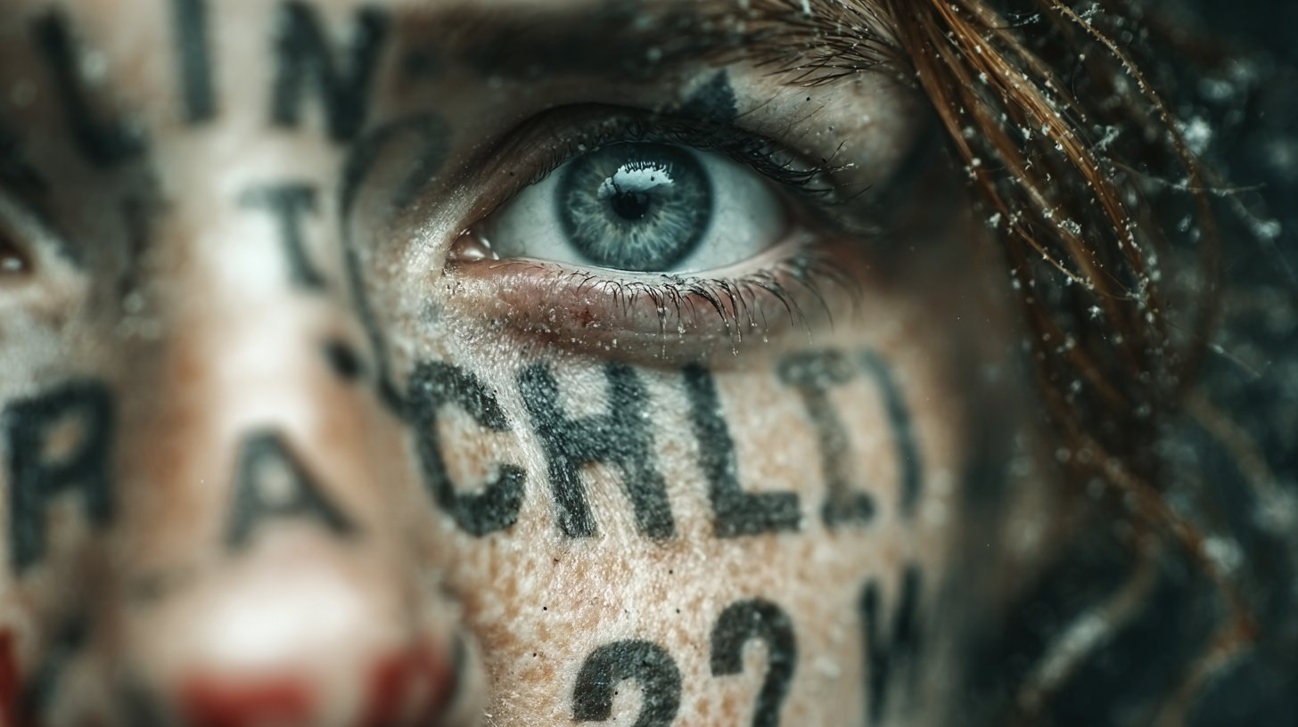 Ein faszinierendes Portrait eines verwirrten Gesichts voller Fragen.