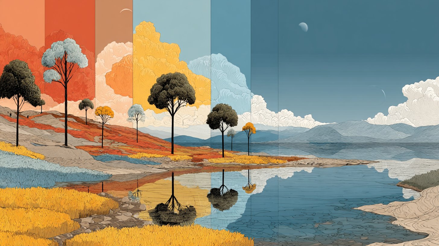 Symbolische klare Grenzen in einer ruhigen Landschaft, die Respekt zeigt.