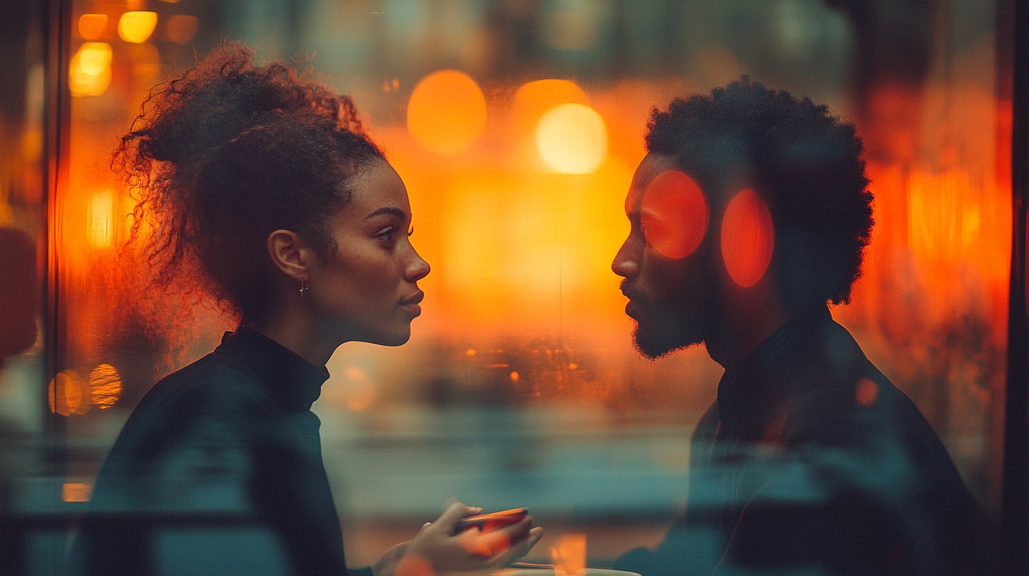 Un caffè con una coppia silenziosa e una profonda conversazione.