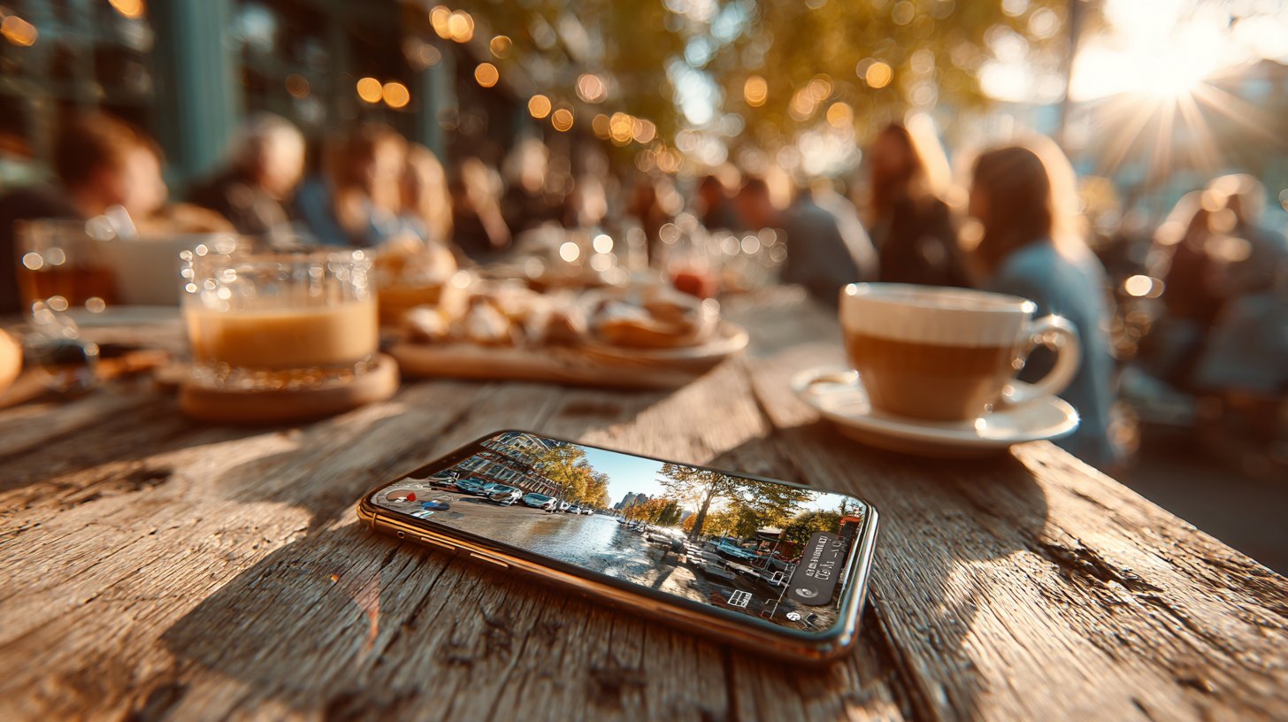 Trendige Social-Media-Kampagne auf einem Smartphone.