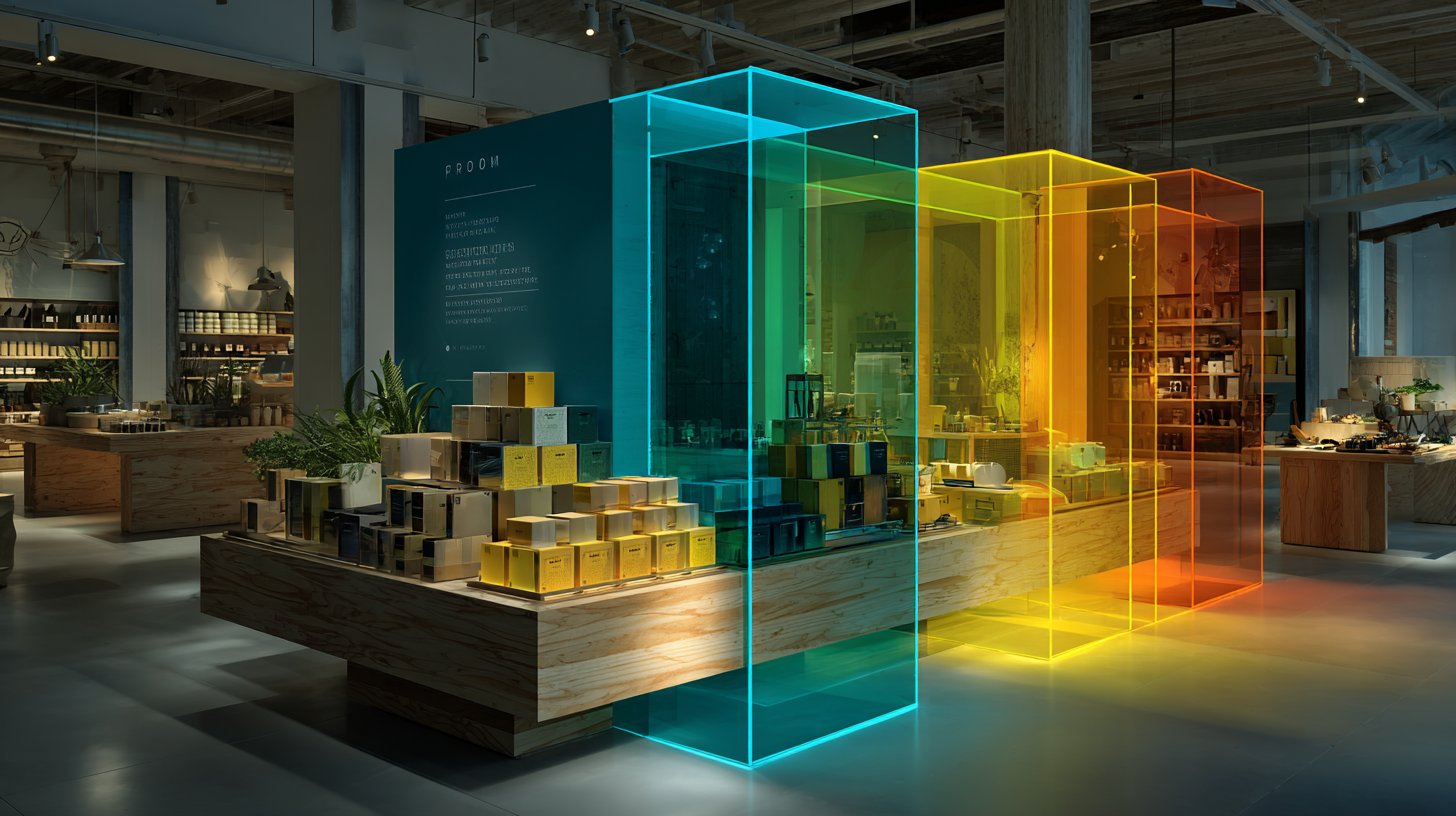 Farben, die Emotionen in einem ansprechenden Verkaufsdisplay hervorrufen.