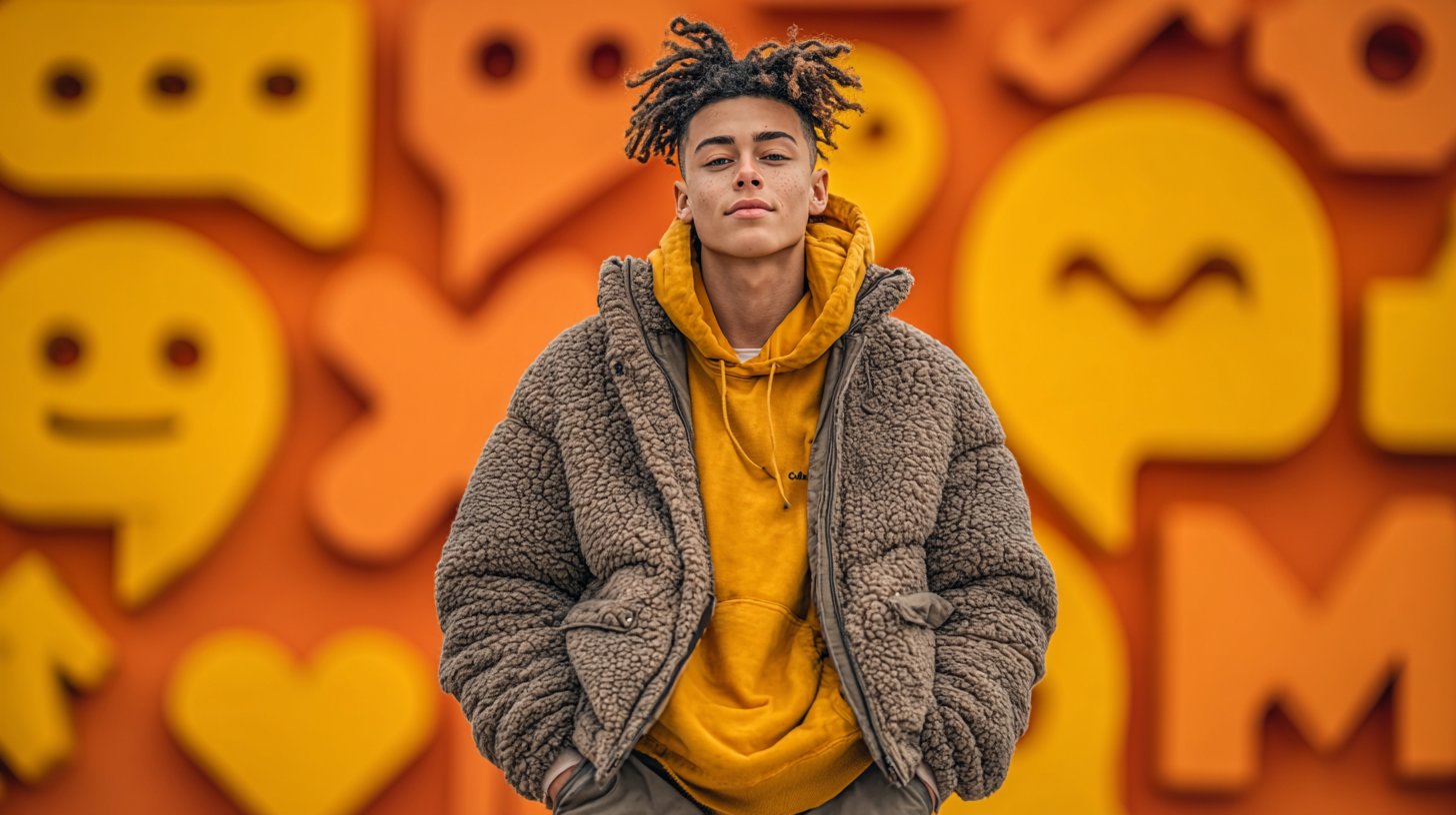 Influencer präsentiert stolz Lifestyle-Marke in urbanem Flair.