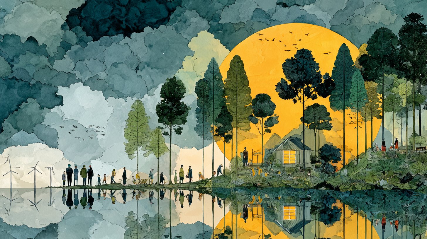 Ein junger Unternehmer vor einem nachhaltigen Geschäft strahlt Leidenschaft aus.