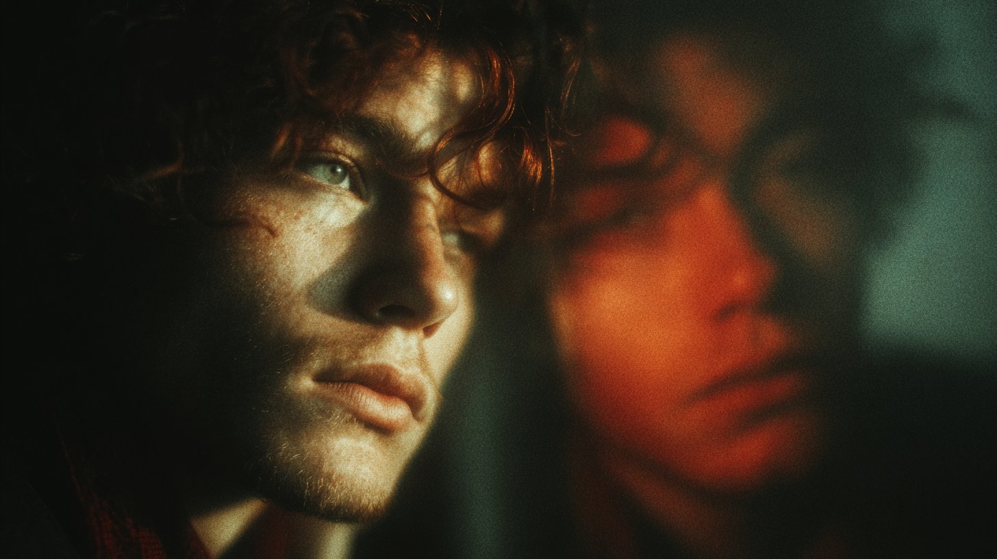 Nachdenklichkeit und Selbstzweifel reflektiert.