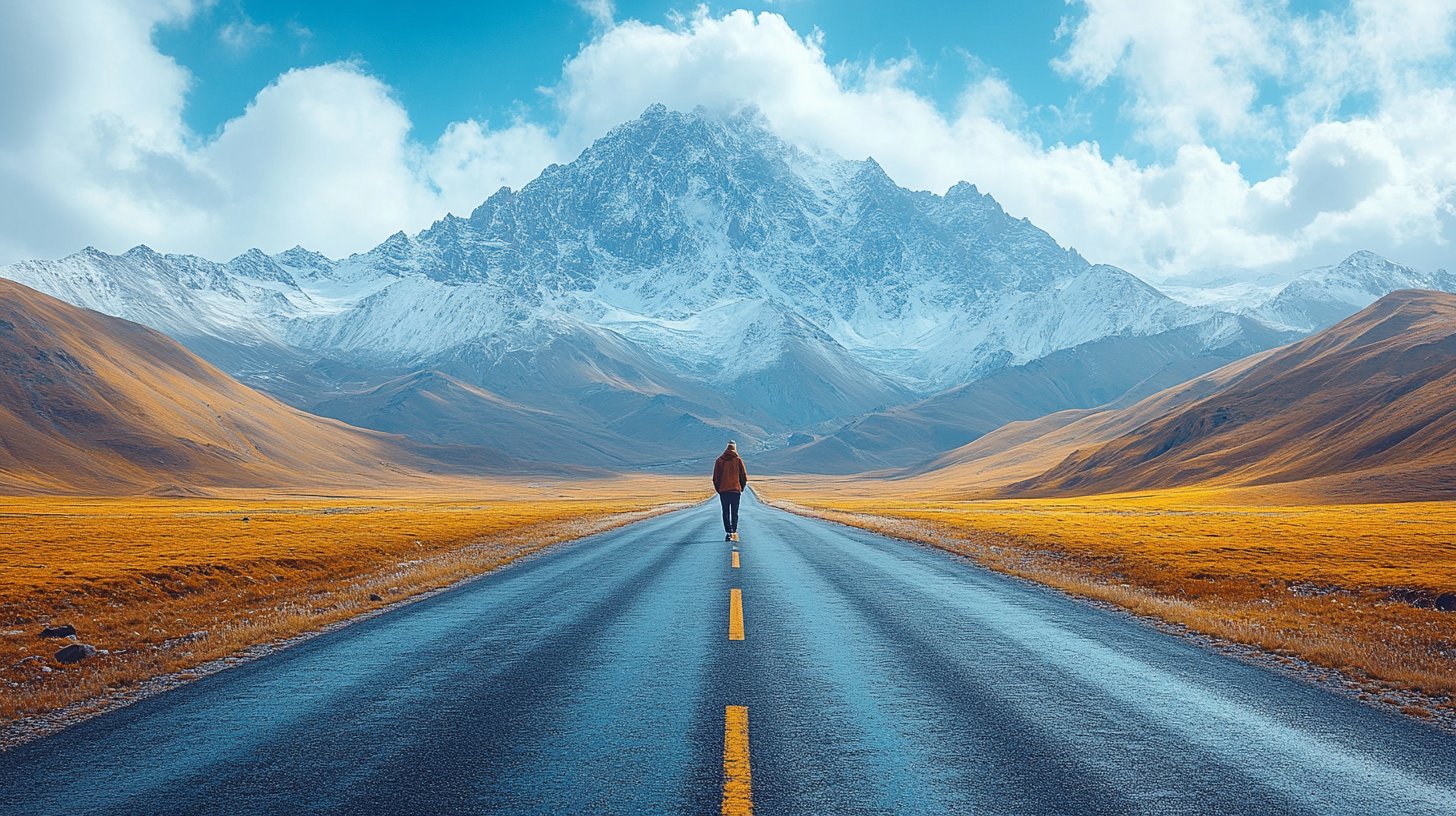 Ein offener Weg ins Unbekannte symbolisiert Freiheit.