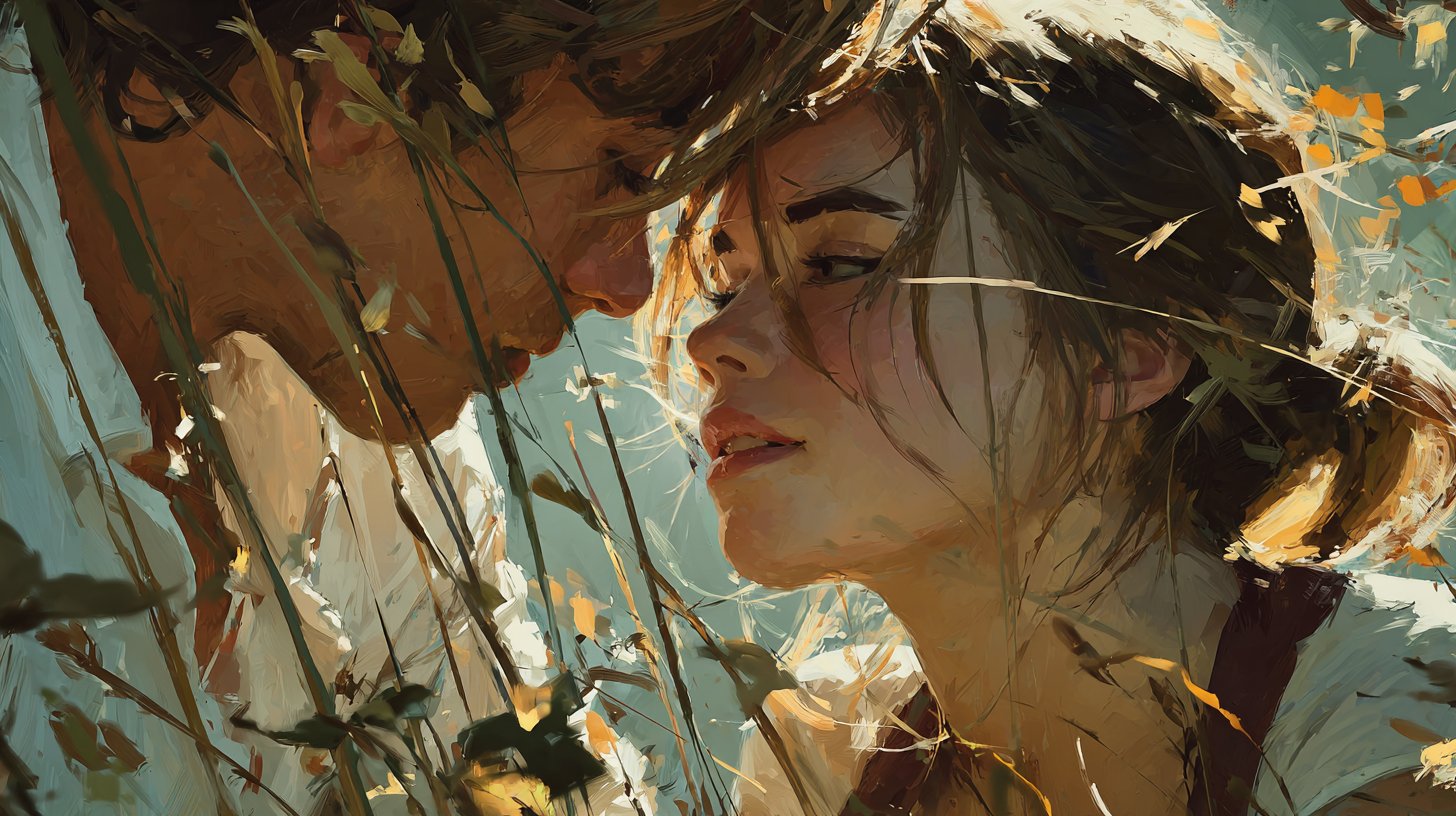 Ein Paar Rücken an Rücken mit zerbrochenen Sprechblasen, Symbol für emotionale Distanz.