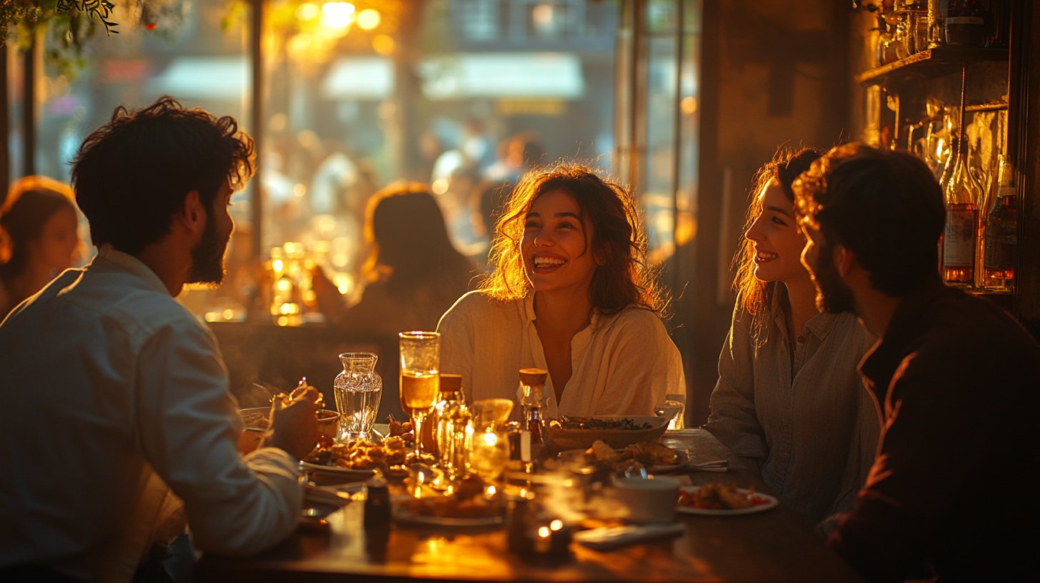 Un collage d'amis créant des souvenirs ensemble.