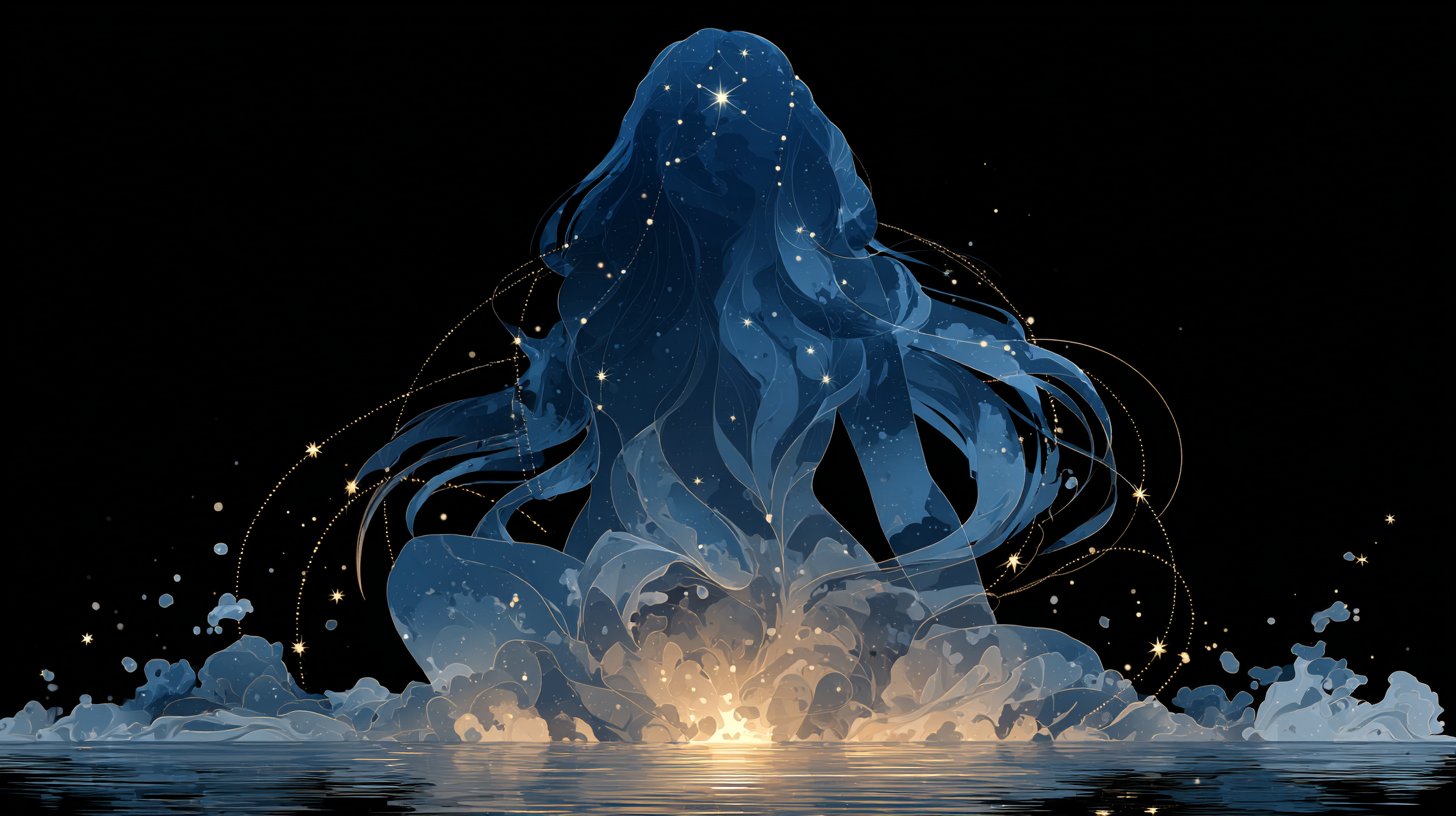 La silhouette enigmatica dell'Acquario simboleggia indipendenza.