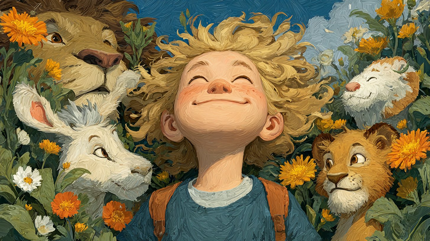 Lebhafte Löwe-Zodiakfigur strahlt Freude bei einer Feier aus.