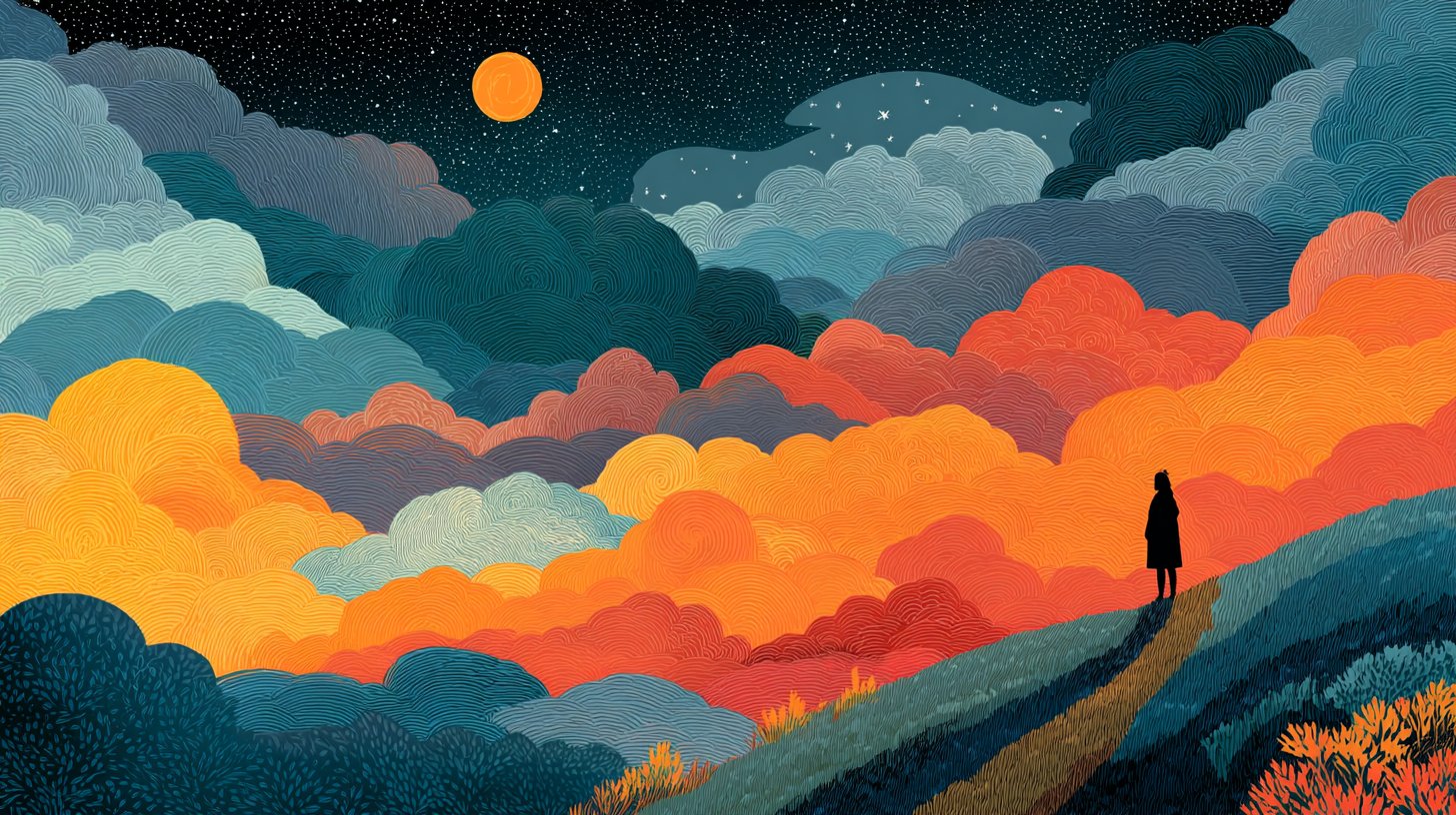 Eine Person schaut hoffnungsvoll in die Zukunft.